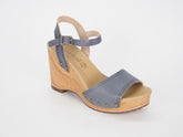Womens Timberland EK Tilden 8918A Blue Leather Backstrap High Heel Sandals